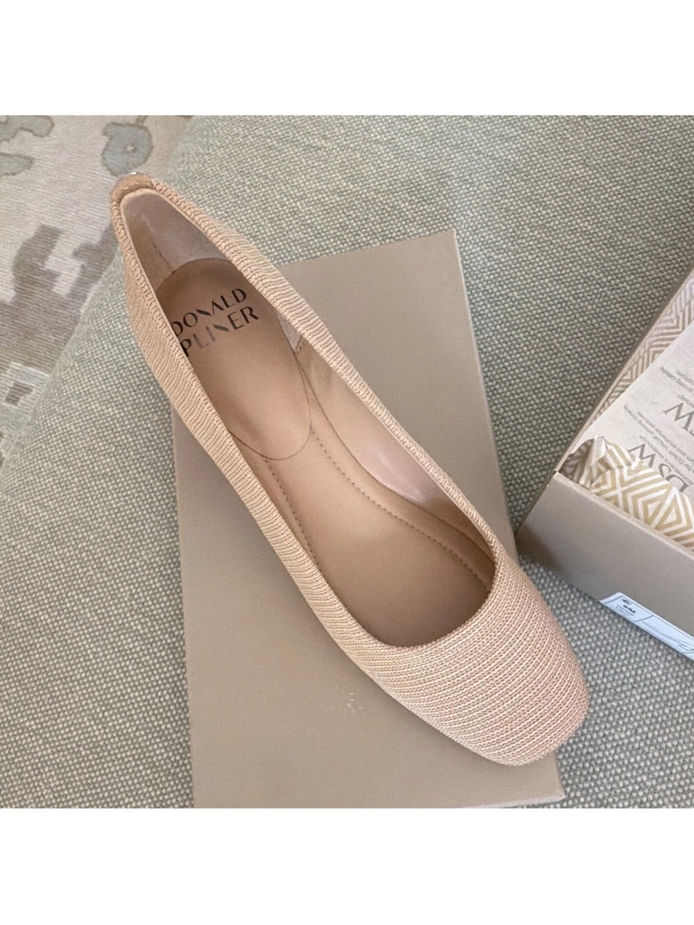 Donald J. Pliner Nude Knit Ballet Flat NWT and Box